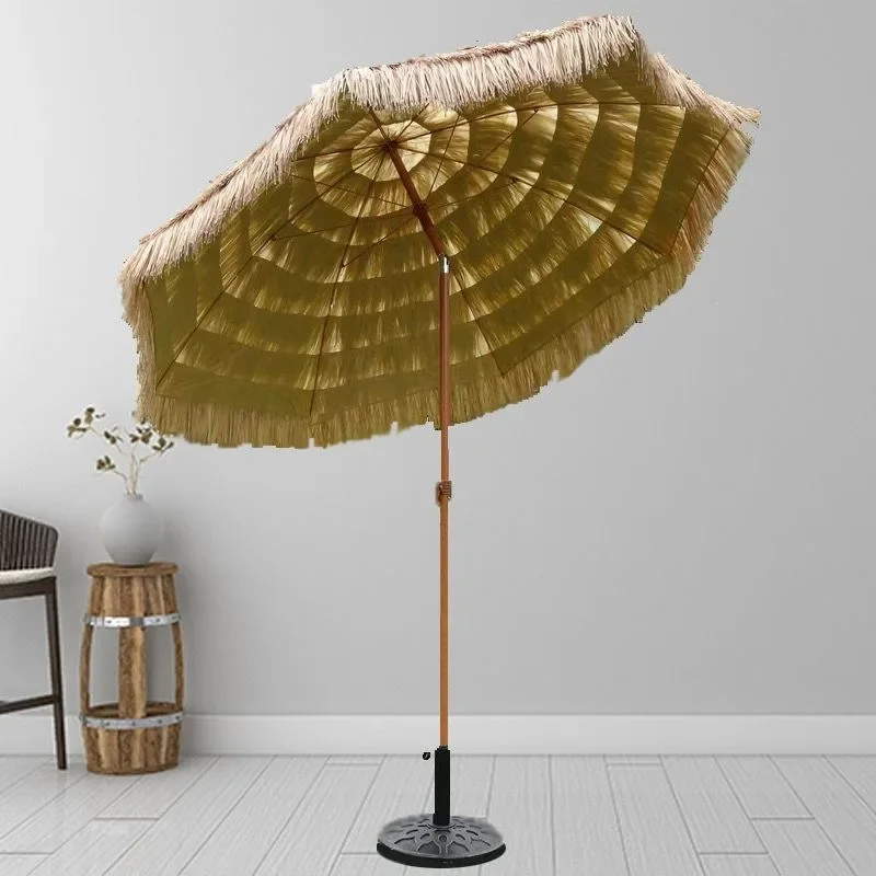 Straw-proof umbrella, thatch, outdoor sun umbrella, sunshade umbrella, courtyard photography, balcony, garden decoration