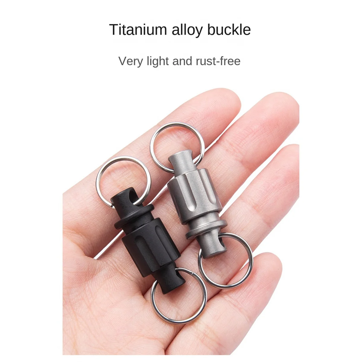 ABQR سبائك التيتانيوم المفاتيح العالمي مشبك سيارة المفاتيح البسيطة الدورية مشبك قلادة-الفضة