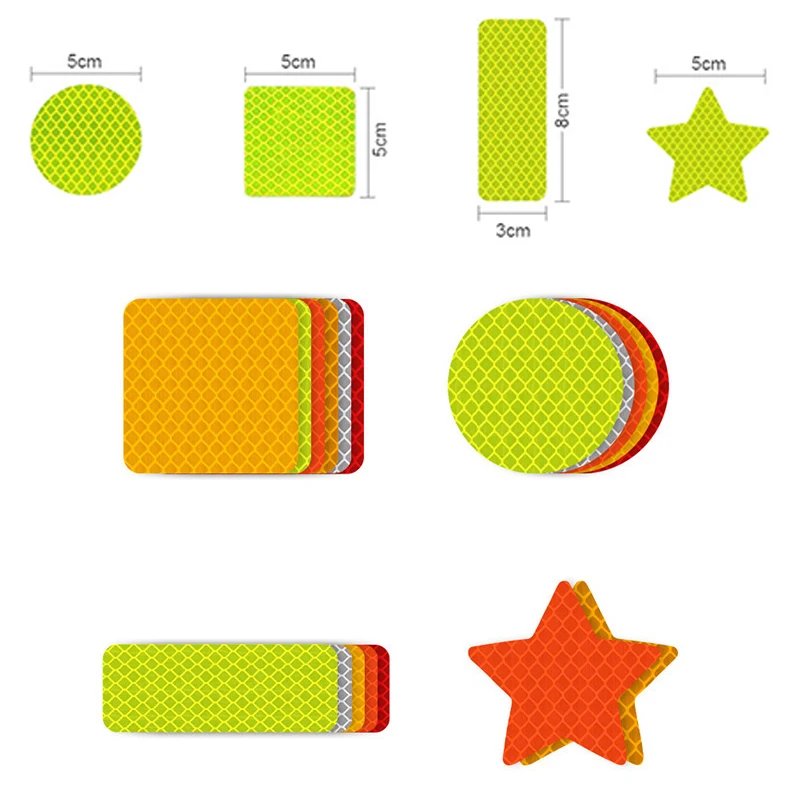 20pcs Car Bumper Reflective Stickers Reflective Warning Strip Tape Secure Auto Motorcycle Bike Reflector Stickers Decals