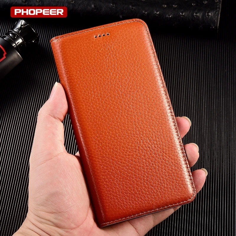 Etui na telefon z prawdziwej skóry do Samsung Galaxy S26 S25 S24 S23 S22 S21 S20 Ultra FE Edge Plus, z klapką, przegródkami i magnetycznym zamknięciem, funkcja portfela. — zdjęcie produktu 3