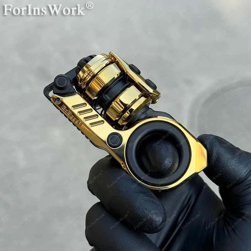 GoBiggeR オーロラ複合フィジェットおもちゃ EDC プッシュスライダーラチェット音叉指先スピナー回転おもちゃゴールドリミット 499 個