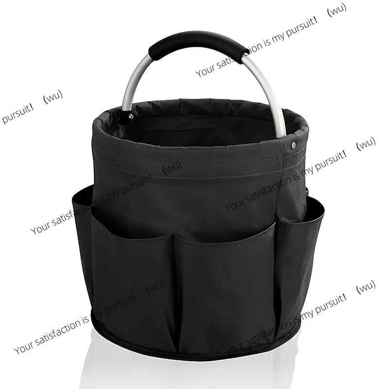 All-in-One Tool Tote Bag with Multi-Pockets | Durable Metal Frame Garden Organizer Bucket for Small Tools, Gardening Essentials