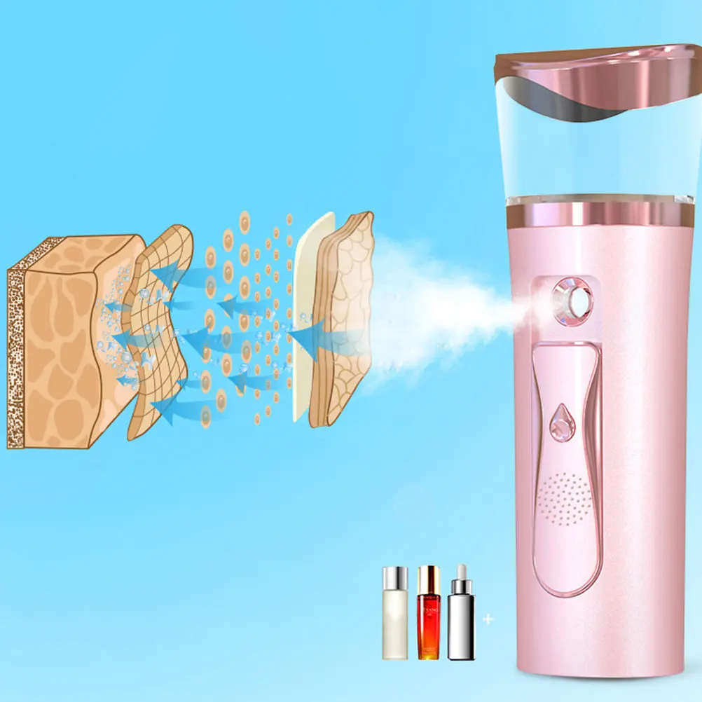 

1Set Nano Mist Sprayer Handheld Moisturizing Atomizer for Face Skin Deep Hydration Nano Facial Steamer USB Charging Travel