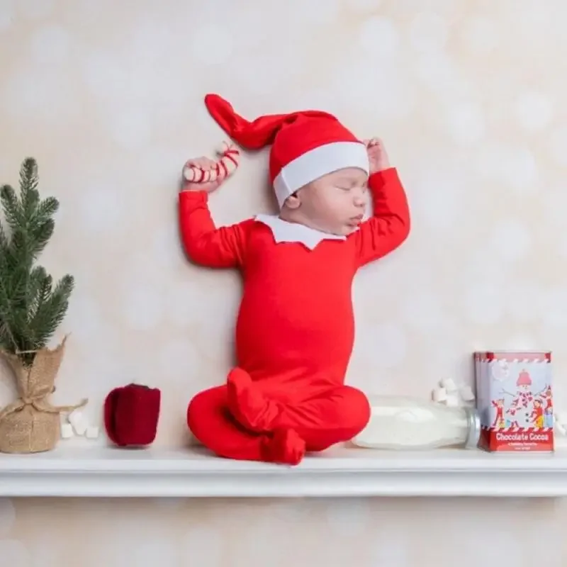 Newborn Christmas Photography Props Accessories Baby Boy Girl The Photo Shoot Clothes Twins Outfit New Born Accessory