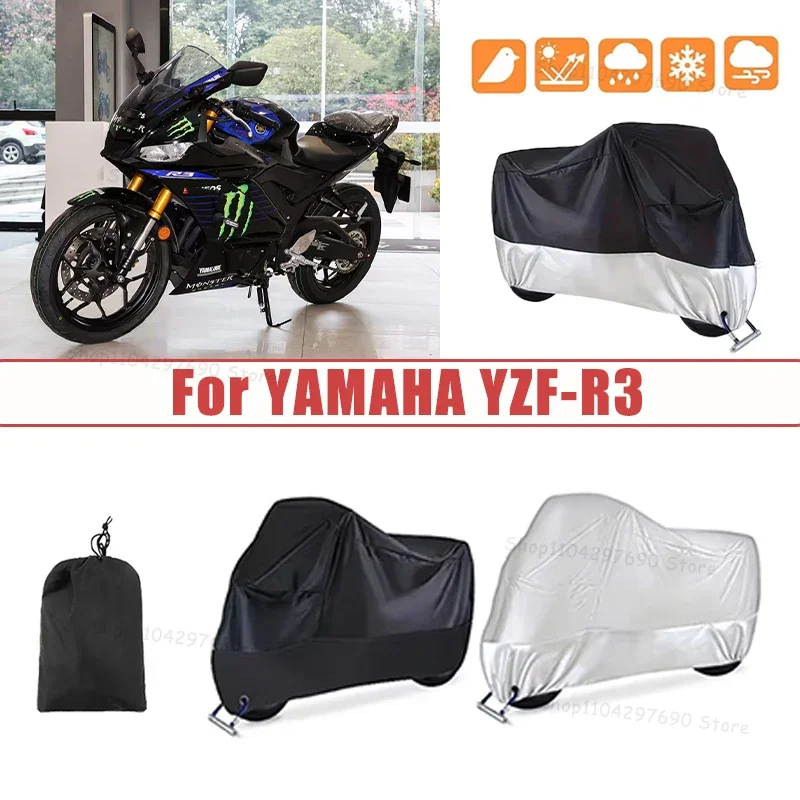 210D Oxford Motorcycle Cover Waterproof All Season UV Protection For YAMAHA YZF-R3 Anti-Tear Windproof Motorbike Cover