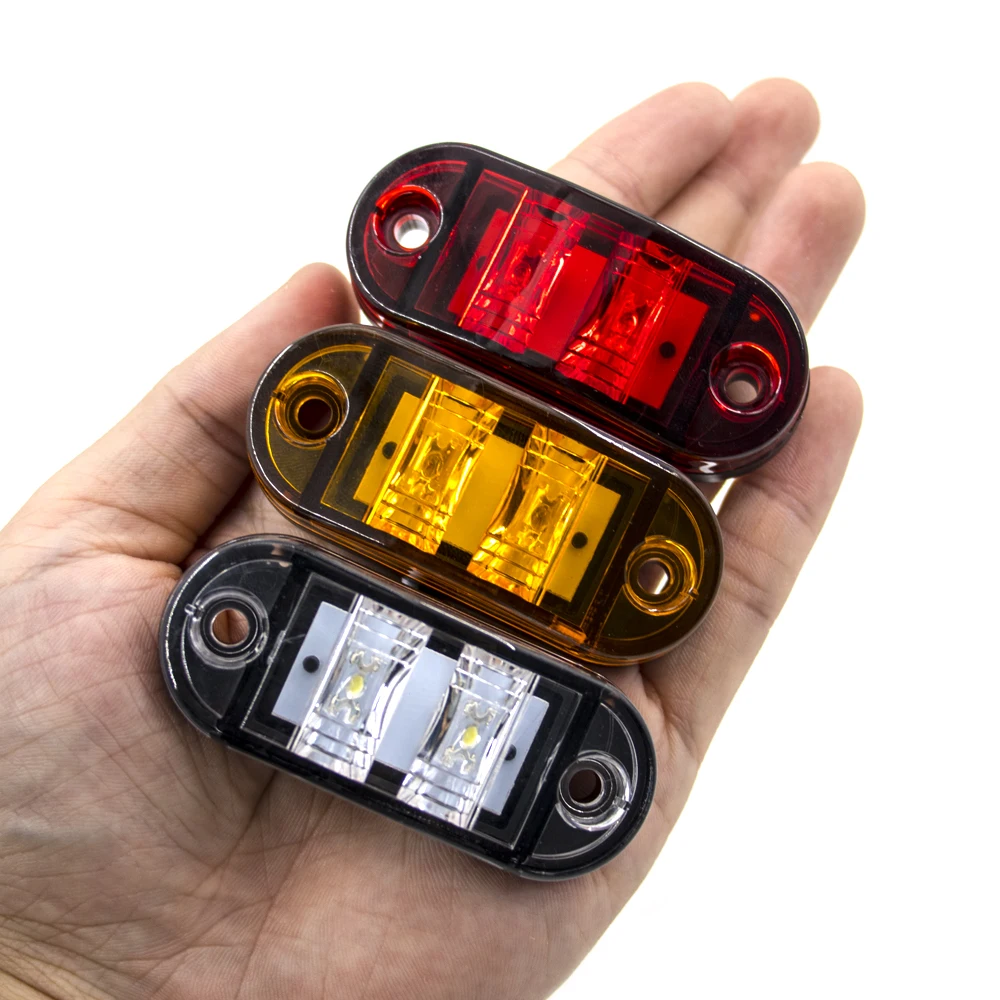 10x Strobe Light 2 Led Side Marker Diode External Tail Light Auto Car Trailer Truck Lorry 12V 24V Accessories Orange White Red