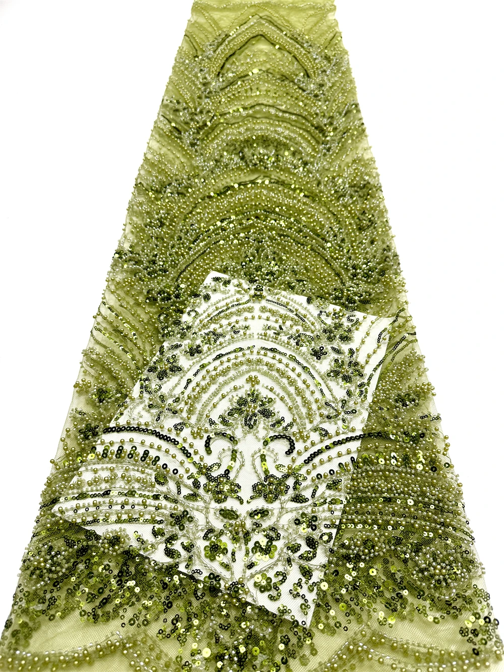 

luxury african fabrics 2 yards French Tulle Lace Fabric High Quality Beaded Nigerian Sequins for Wedding Dress Sewing 2025