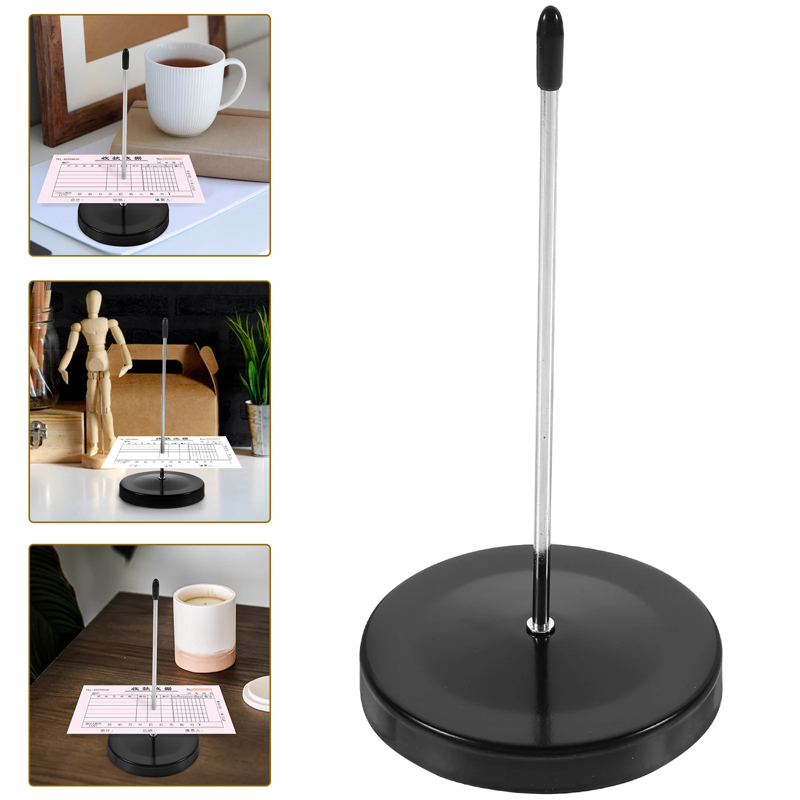 Bill Holder Desk Straight Rod, Receipt Table Number Folder, Verifique o grampo do eixo