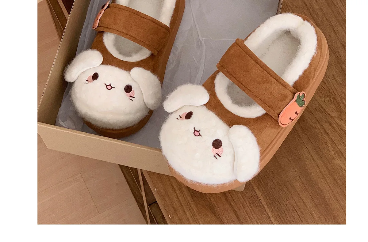 Neue schwarze flauschige Katzenpantoffeln für Damen, bezaubernde Tier-Schuhe, flauschige Hausschuhe, Damen-Winter-Plüsch-Mary-Jane-Slipper. – Detail 37