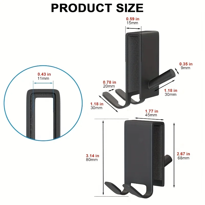 1pc Shower Door Hooks Casual Style Easy Install Door Mount Hangers for Bathroom Glass Doors No-Drill Adhesive - view 3