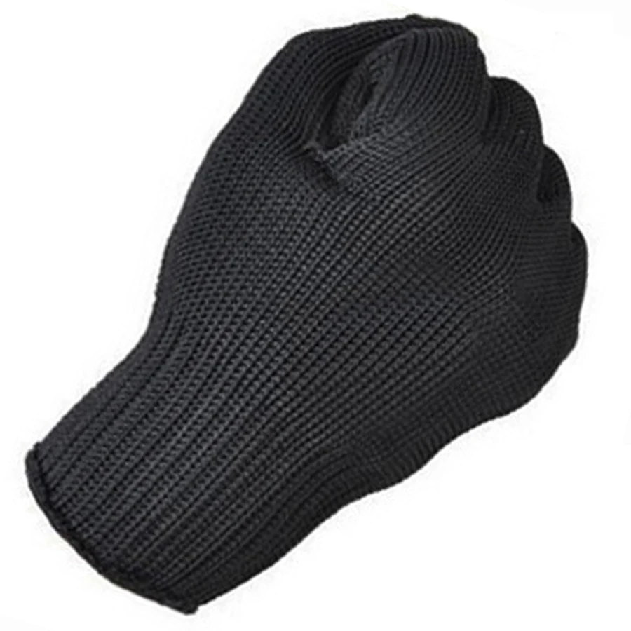 1 par de guantes negros resistentes a cortes, guantes protectores de fibra metálica L5 de grado Industrial para cuchillo, equipo de protección laboral de vidrio