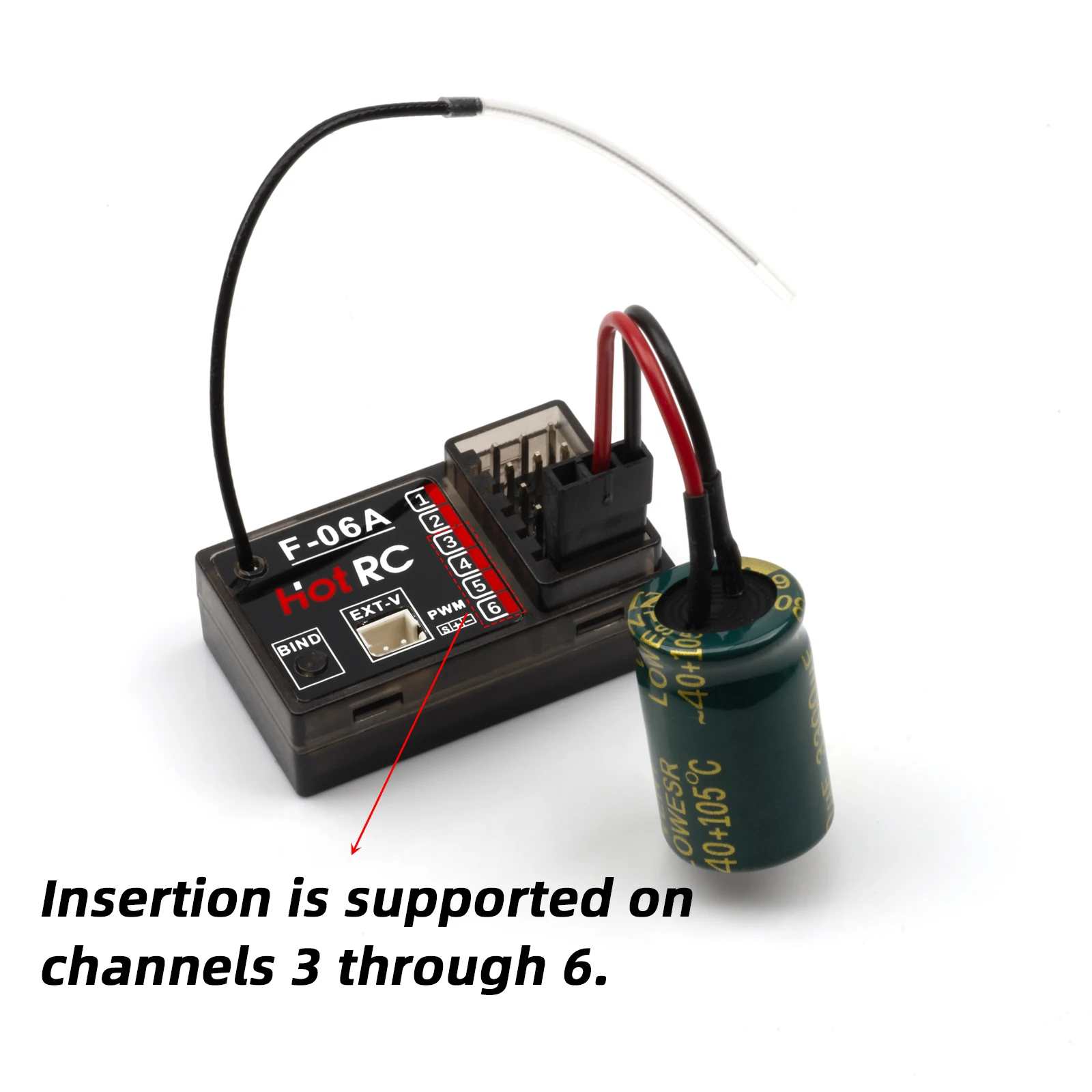 5 Stück 3300 UF 16 V Spannungsschutz A3 Flight Control Receiver Großer Kondensatorschutz mit Stecker für RC Drohnen FUTABA FLYSKY – Detail 3