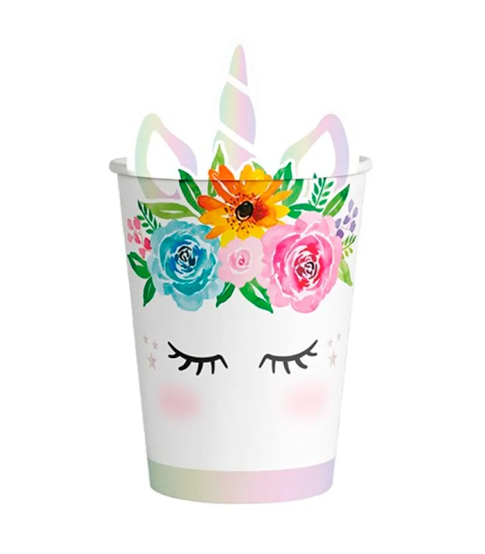 6-Pack Unicorn Biodegradable Cardboard Cup Recyclable Decor Birthday Party Decor ni