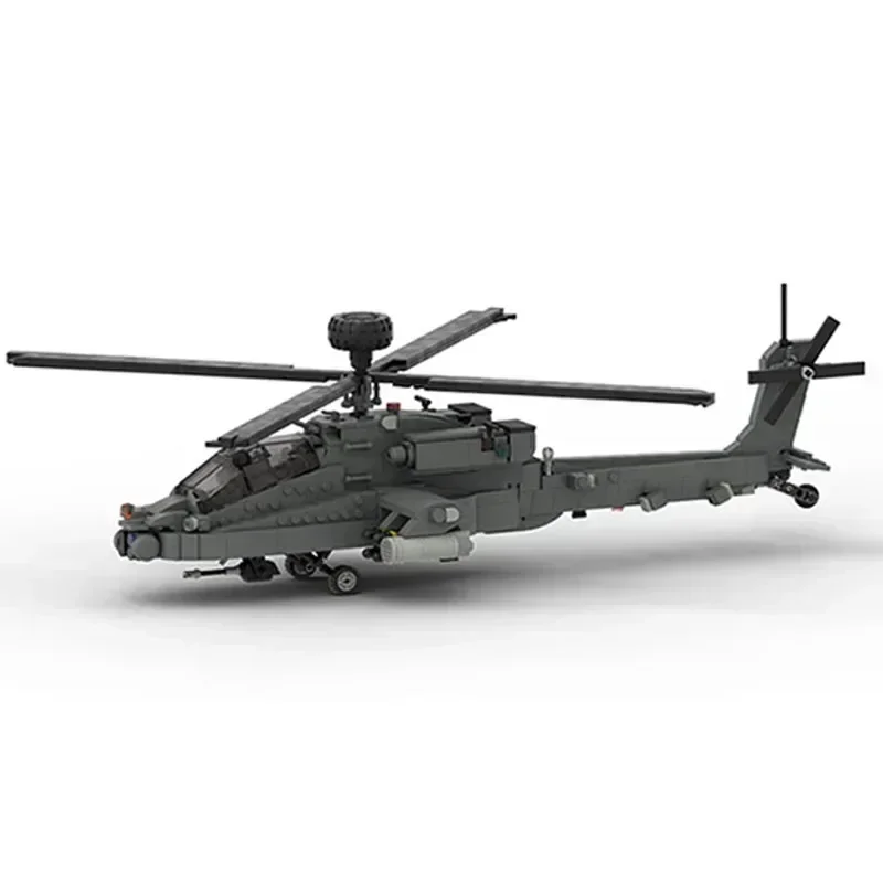 Moc Building Bricks Military Fighter Model Boeing AH-64 Apache Technology Modular Blocks Gifts Christmas Toys DIY Sets Assembly