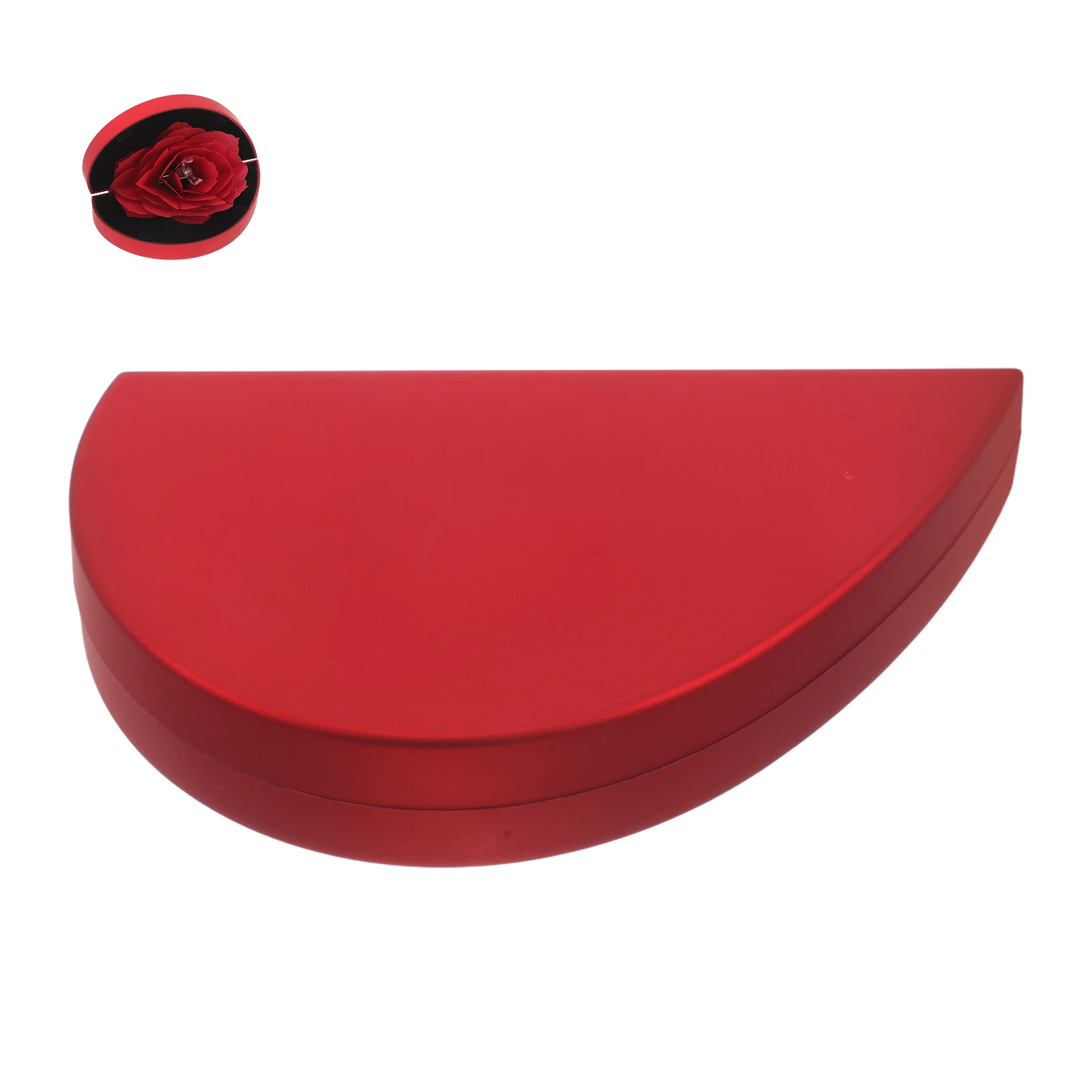 

Heart Shaped Ring Box Wedding Rings Container Jewelry Organizer Case Rotating Rose Design Plastic Storage for Necklaces Earrings