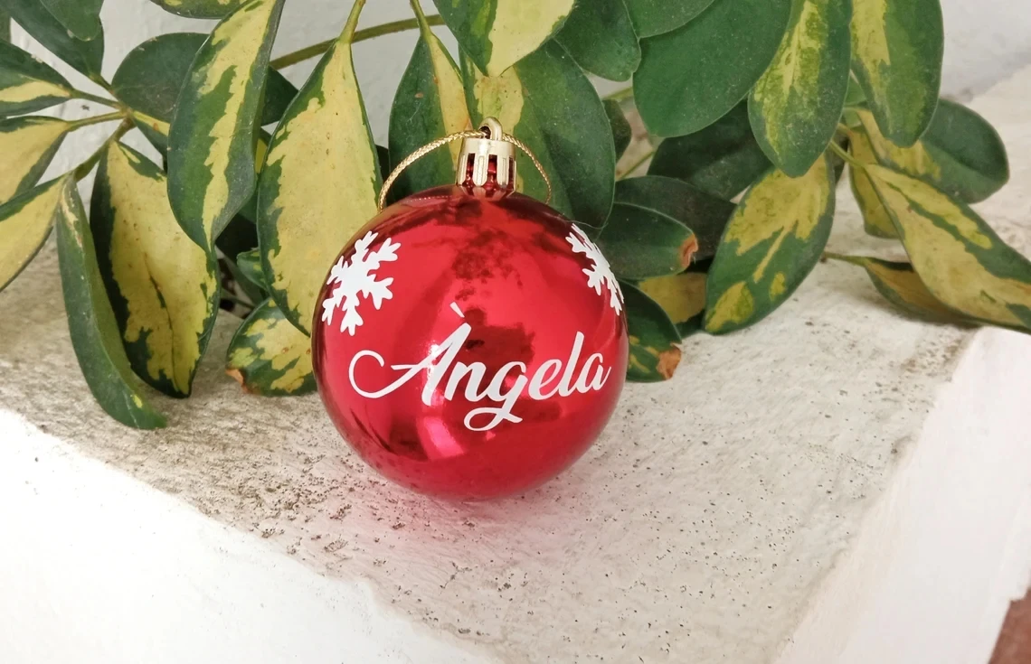 Personalized Christmas ball, Name Ornament Customized, Christmas tree ornament, Xmas decoration, Hanging red ball, santa  gift