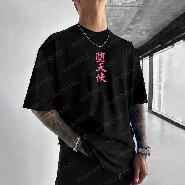 T-shirt oversize con stampa anime giapponese unisex T-shirt estiva a maniche corte Y2k Abbigliamento da uomo T-shirt grafiche da donna larghe in cotone
