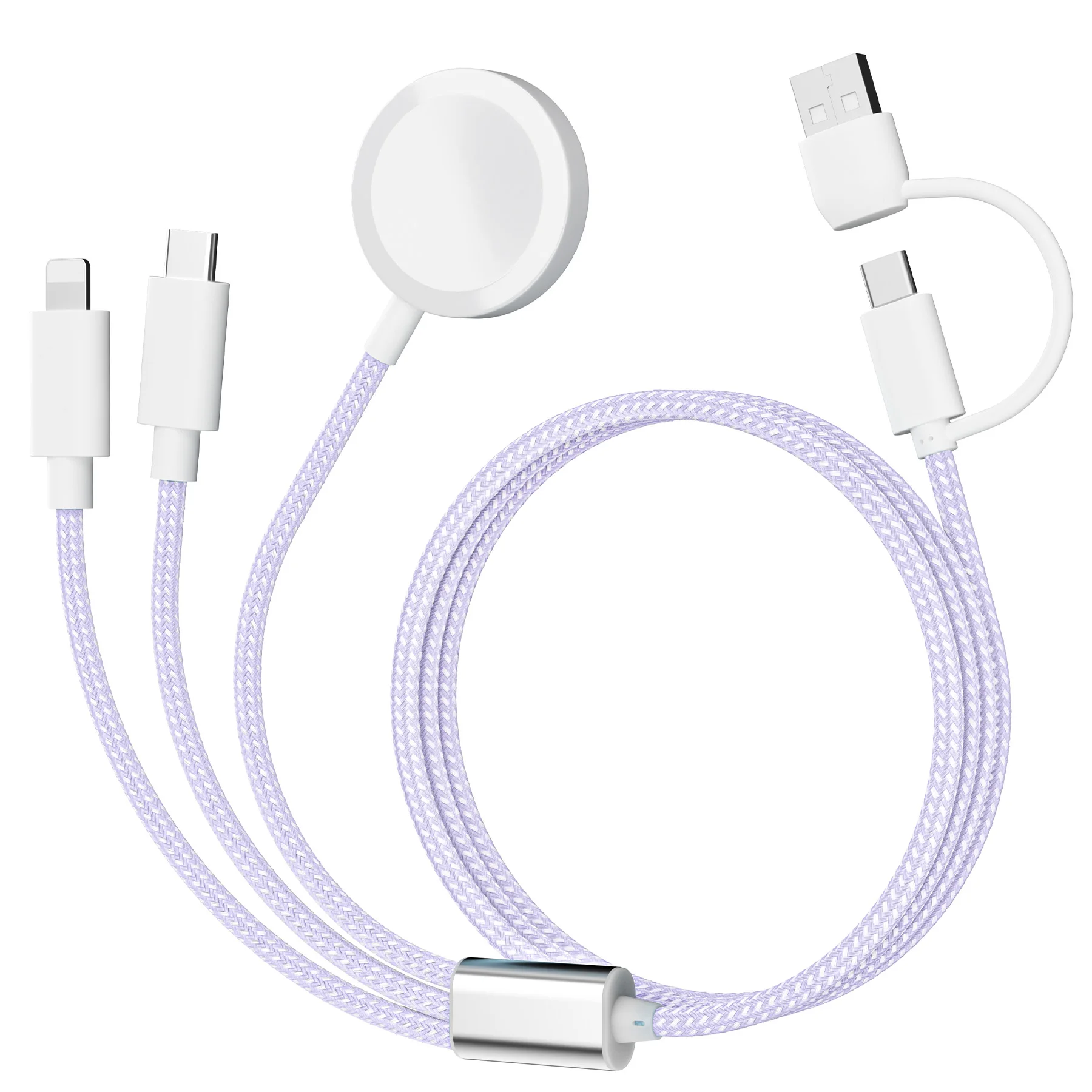 

3-in-2 USB C data cable suitable for Apple Watch charger with multiple fast charging cables