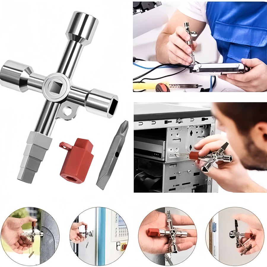 

Four in one multifunctional key wrench, used for elevator valve screwdriver tools