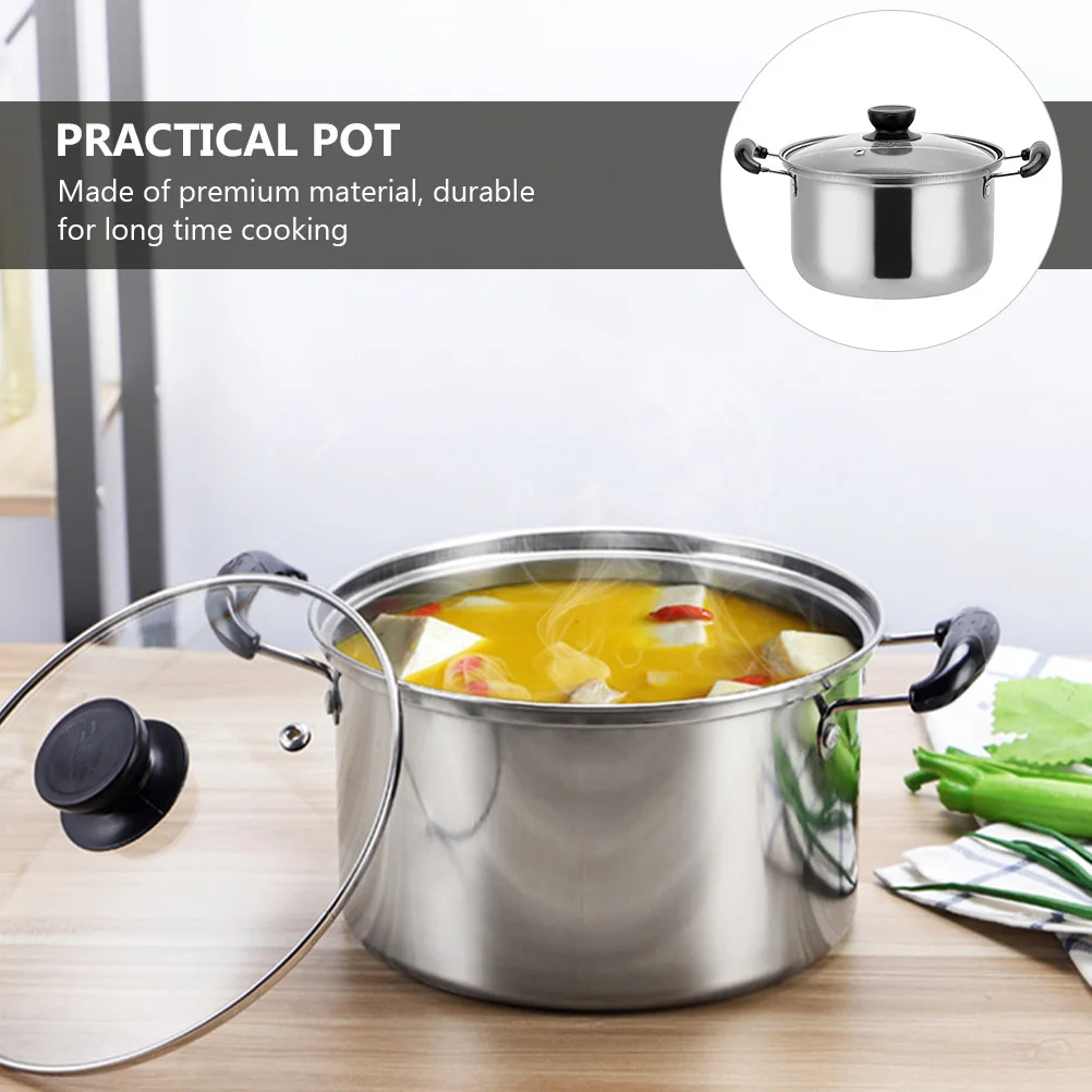 

1Pcs Stainless Steel Milk Pot Multi-Use Soup Pot Smooth Polished Long-Lasting Kitchen Cookware Gas Electric Stove Compatible