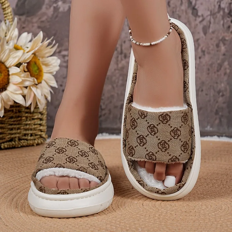 شباشب نسائية ذات نعل سميك أحذية نسائية مصممة صنادل مسطحة في الهواء الطلق صنادل زهرية أحذية قطنية للسيدات Sandalias للنساء #6