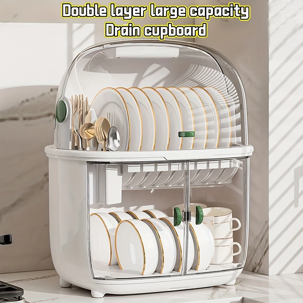 

Kitchen draining cupboard, bowl storage box with lid, for storing bowls, plates, chopsticks and tableware, household storage rac