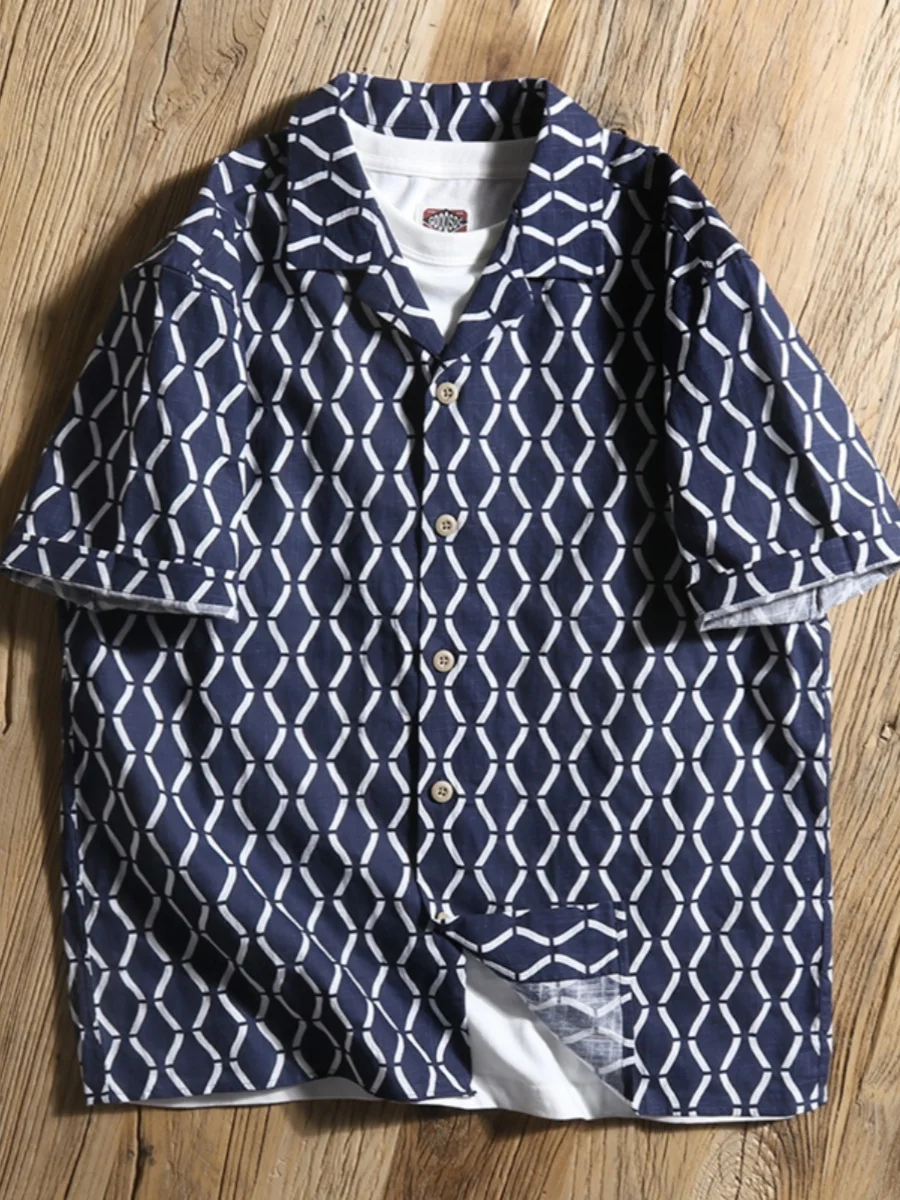 

Летний дышащий ретро Diamond id ort Sve irt мужской тонкий Hawaii Vaion свободный повседневный кубинский воротник irt