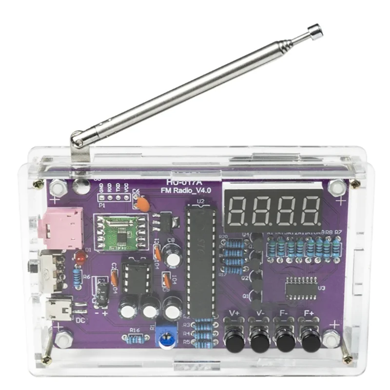 

DIY FM Radio Electronic Kit Adjustable Frequency 87-108Mhz Digital Display DIY Soldering Project Practice RDA5807S-ABRO
