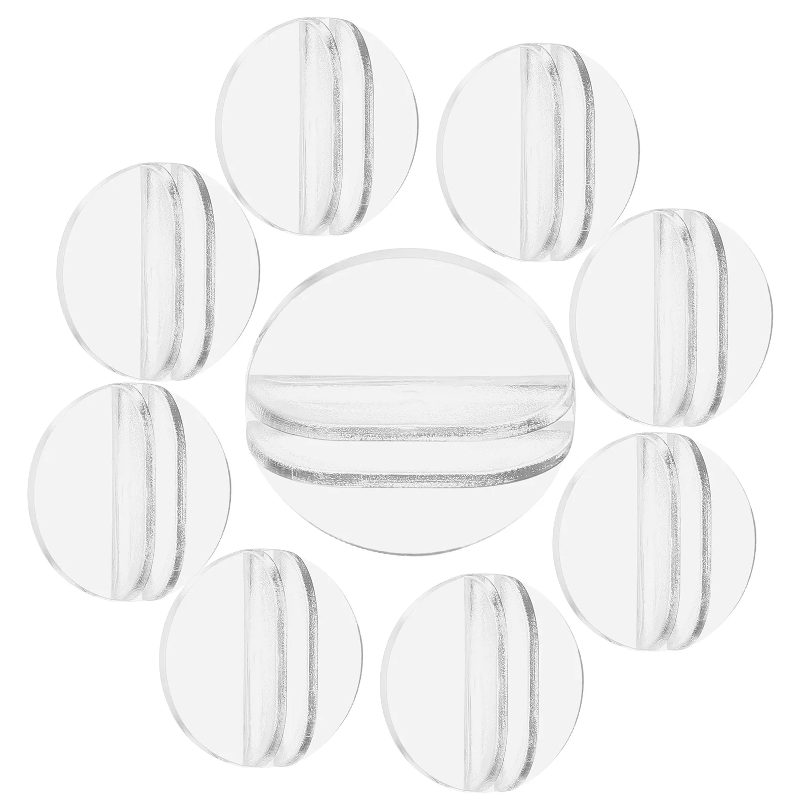 

100pcs Round Card Holder Transparent Resin Table Game Accessories 24x10mm Thick 2mm Wedding Business Place Holders