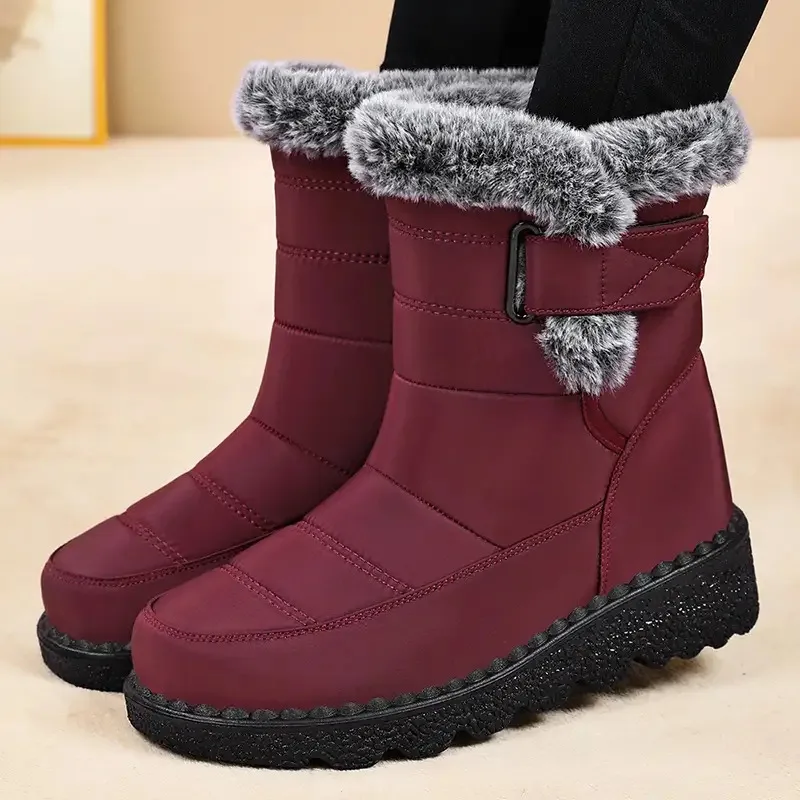 

Woman Winter Boots Ankle Low Heels Botas Mujer Waterproof Warm Snow Boots Women's Boots Faux Fur Long Plush Snow Boots