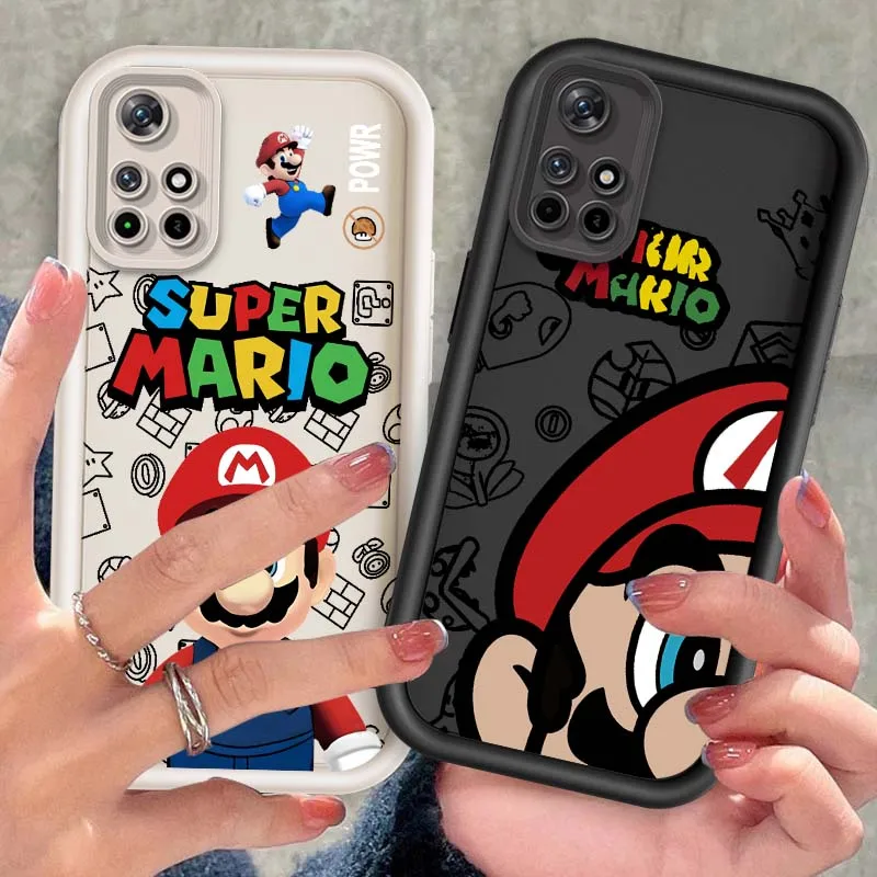

Cartoon Super M-Mario For Xiaomi Redmi Note 14 13 13R 12 12R 11 11E 11T 11S Pro Plus 5G Eye Ladder Cover