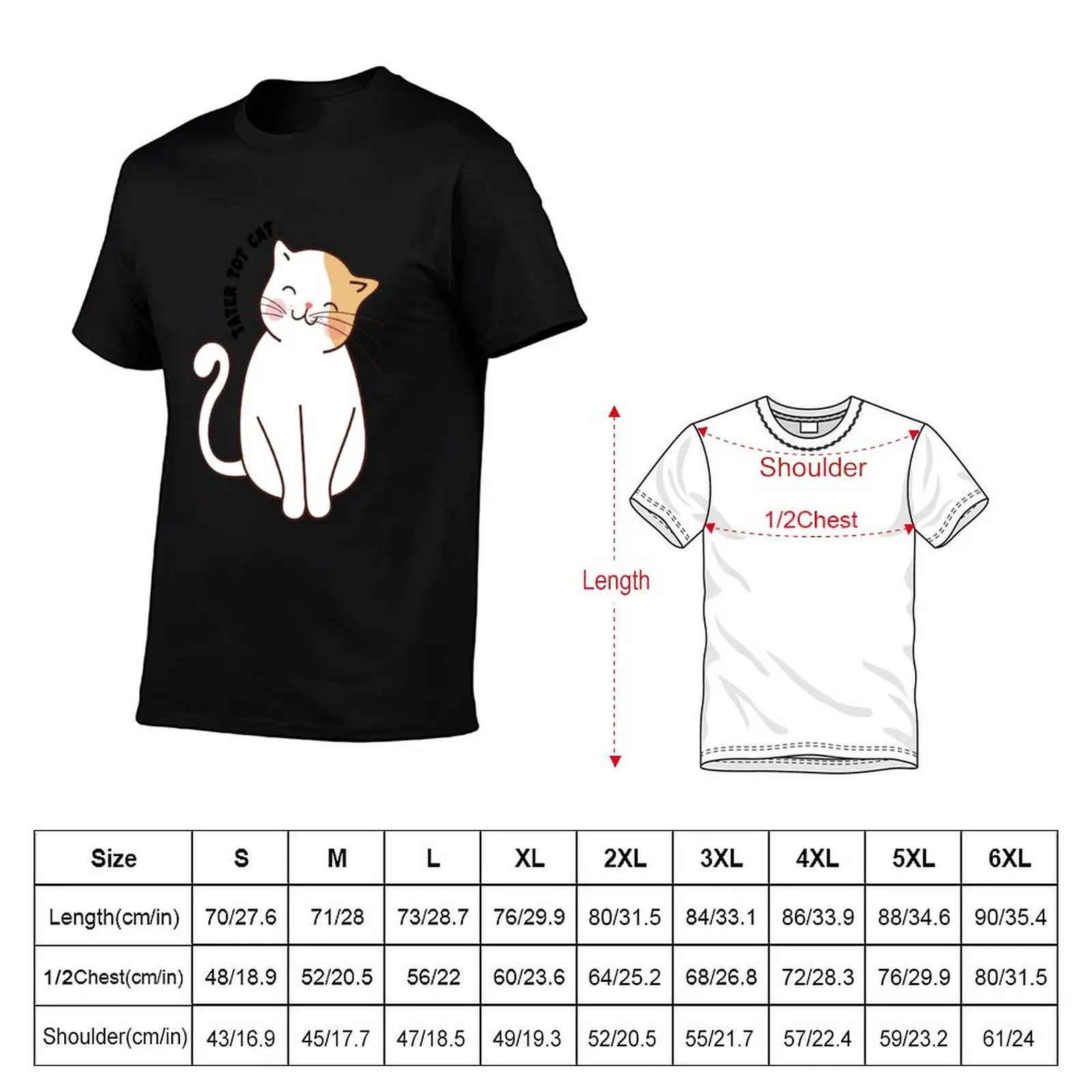 tater tot cat T-Shirt quick-drying funny shirt cotton shirts graphic tee men
