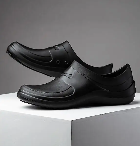 Chaussures de Chef Noires pour Homme, Légères à Ressort, Antidérapantes et Imperméables, pour le Travail en Restaurant