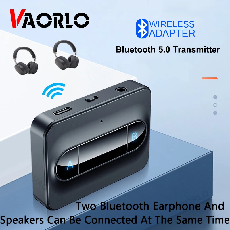 

Портативный аудио передатчик VAORLO 5,0 Bluetooth 3,5 мм AUX разъем стерео музыка беспроводной адаптер для ПК ТВ наушников динамиков