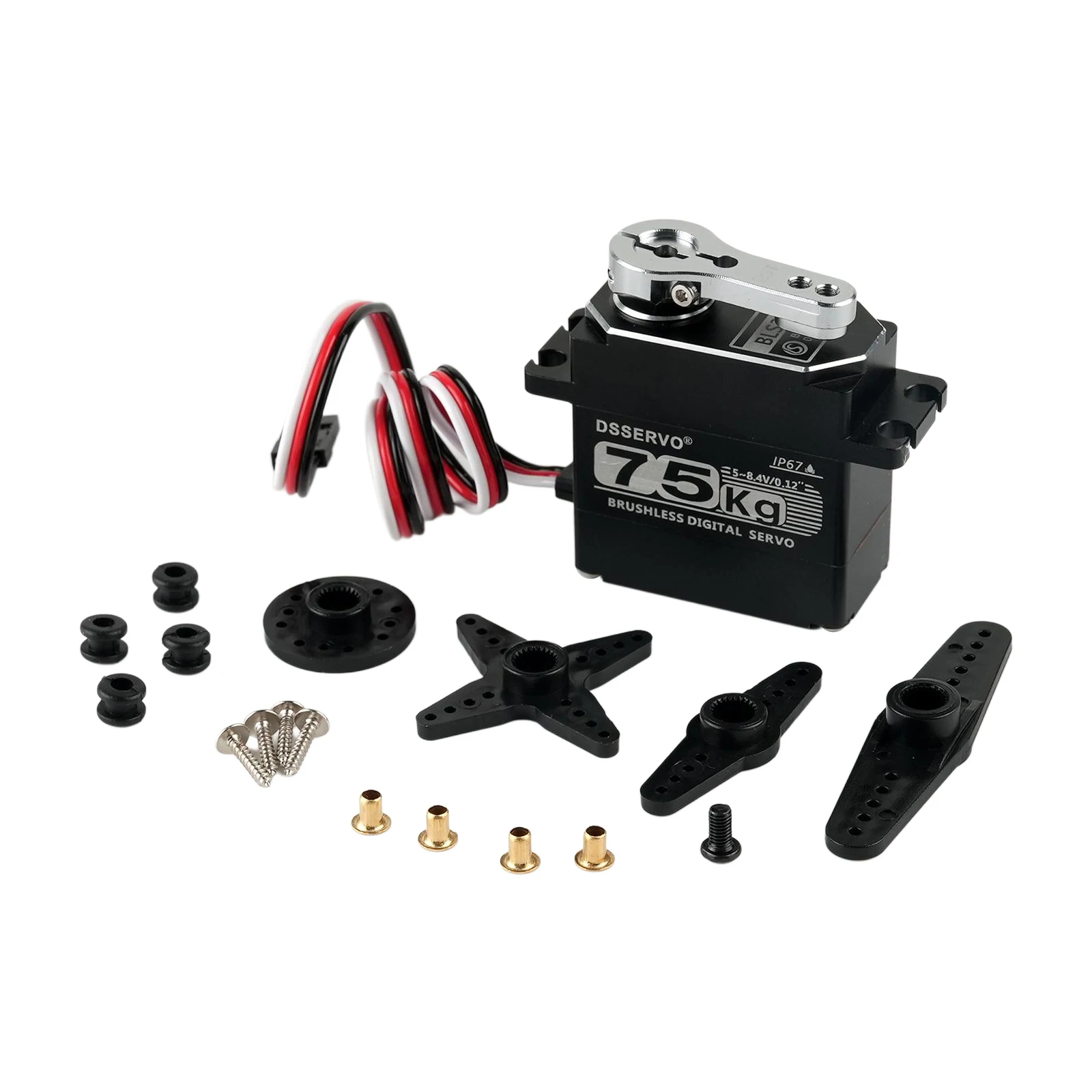 デジタルサーボ 75Kg メタルギアブラシレスモーター 180/270/360 度防水 IP67 サーボ RC ロボットカー少年 DIY RC おもちゃ用