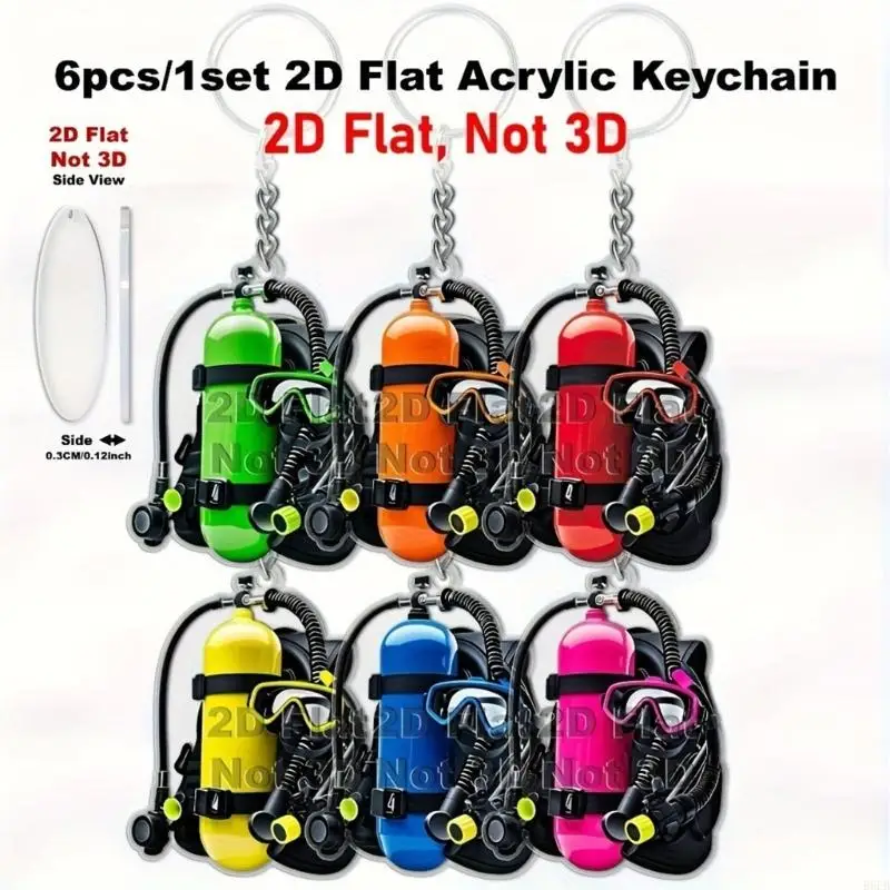 Acrylic Keychain with Diving Theme for Vehicle Decoration and Home Ornament Festive Present for Christmas R6FB