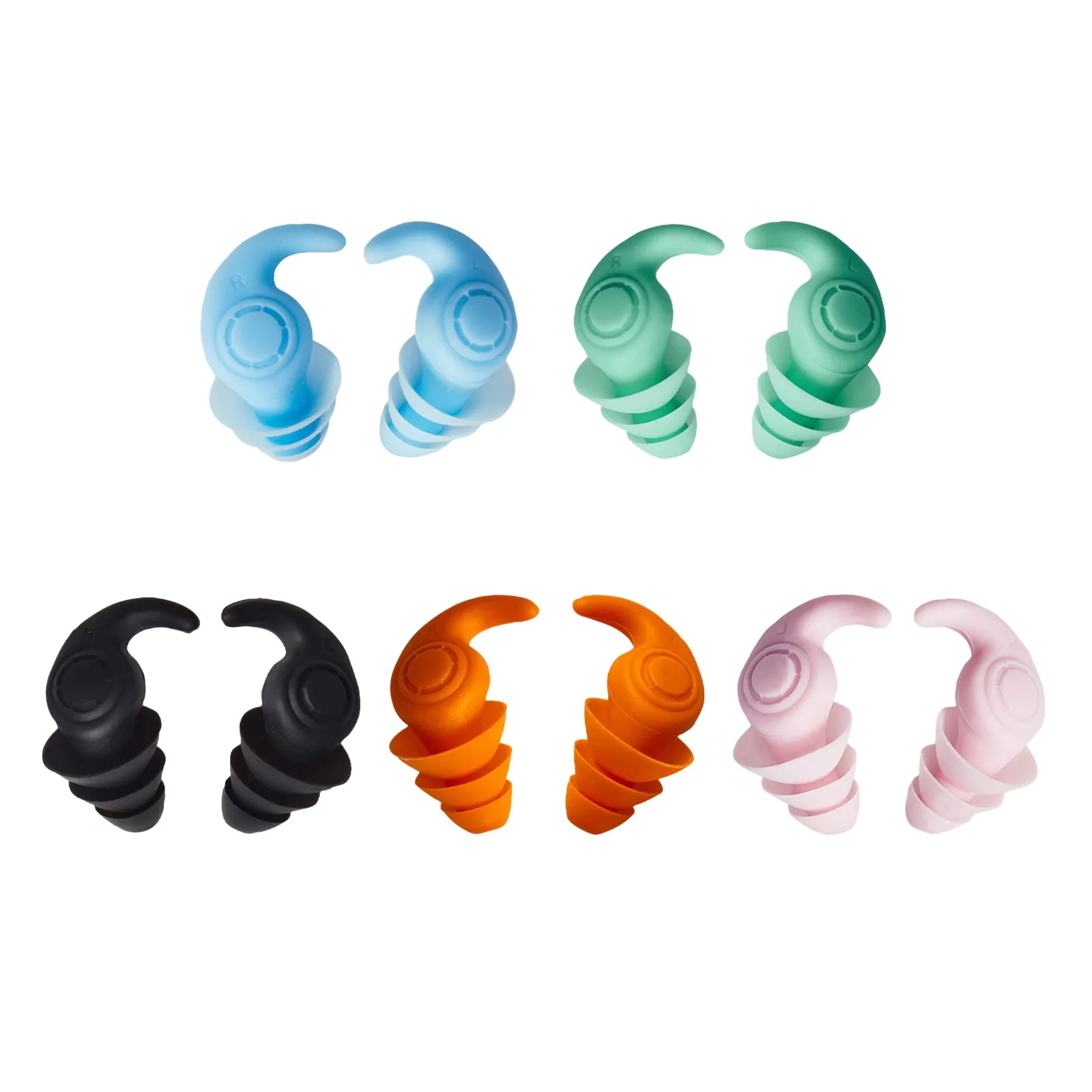Tappi per le orecchie da nuoto in silicone impermeabili – Vestibilità comoda e riutilizzabile per attività su surf, snorkeling e in piscina (4 paia)