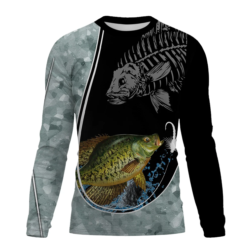 Men\'s T-Shirts Fishing Graphic 3D Print Tee Shirt Spring and Autumn Tops Fashion Casual Long sleevedfor Men Clothing XS-5XL