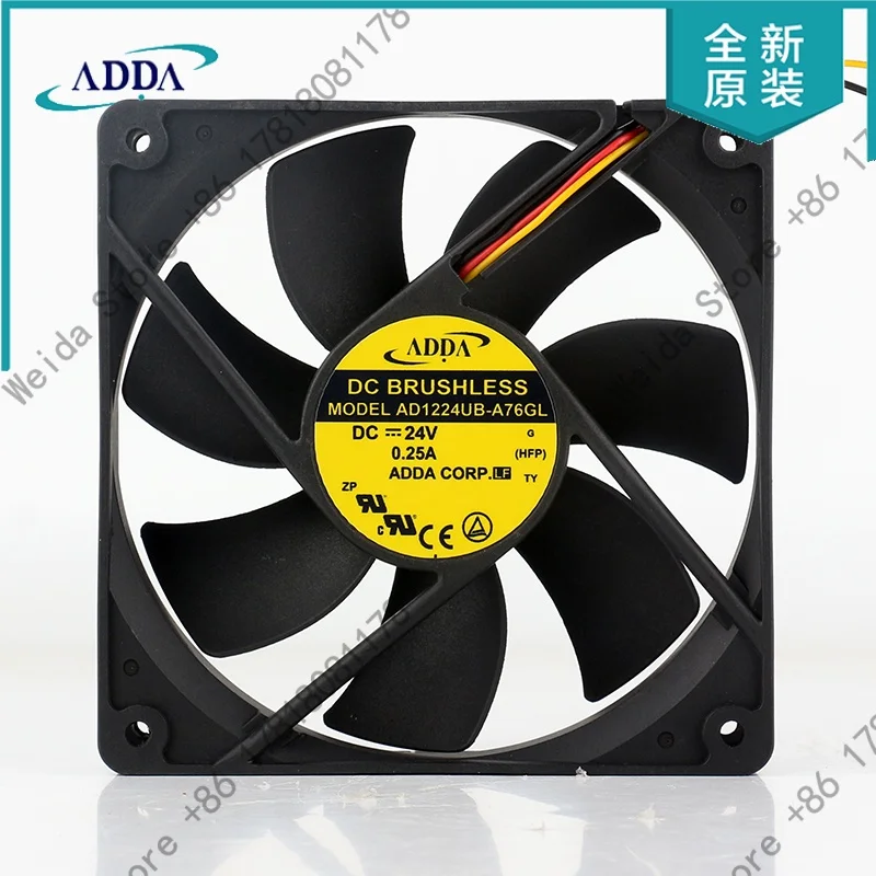 Cooling fan AD1224UB-A76GL Original ADDA DC 24V 0.25A AC EC 12025 120X120X25MM 12CM axial flow converter three-wire