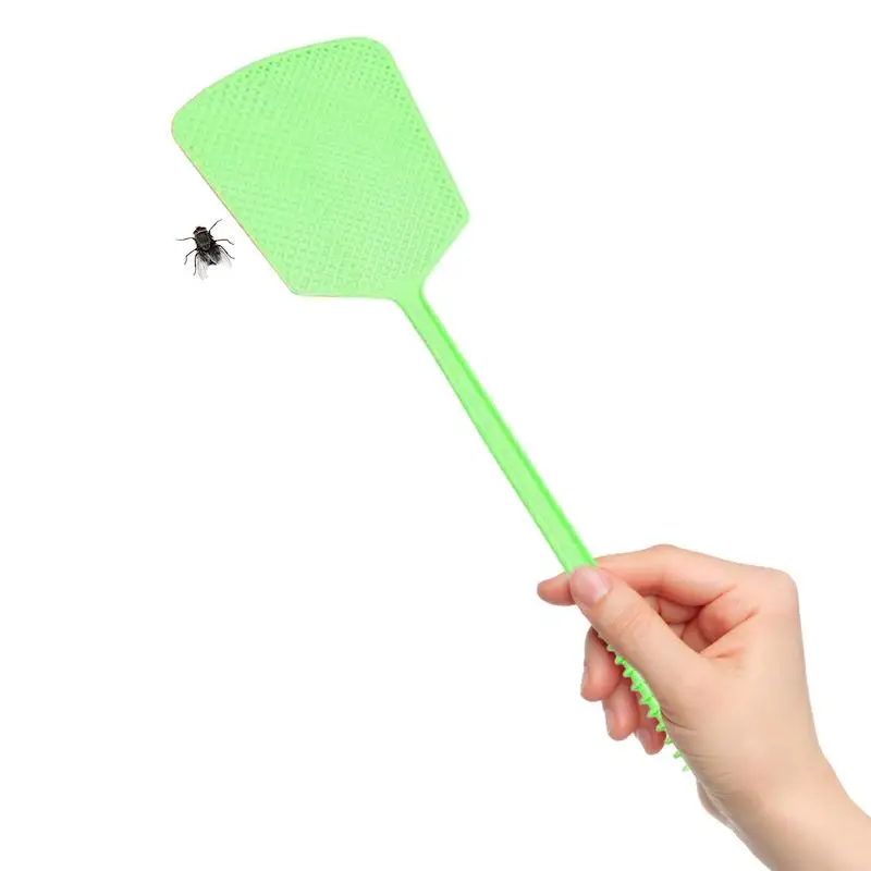 Flyswatter Strong Manual Fly Swats Vibrant Colorful Fly Racket Durable and Flexible Long Handle Fly Swatter Manual Long Handle