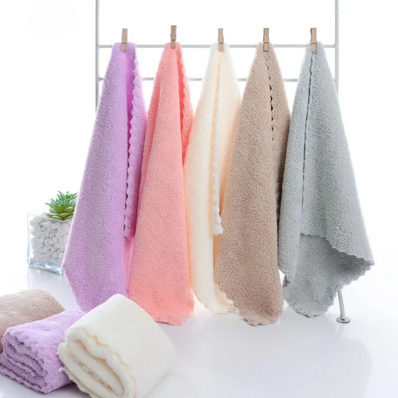 Soft Towel Bath Washing Cleaning Swimming Bathing Tools Dry Hair Water Absorbent Double-Sided Coral Velvet Microfiber Towel 2024