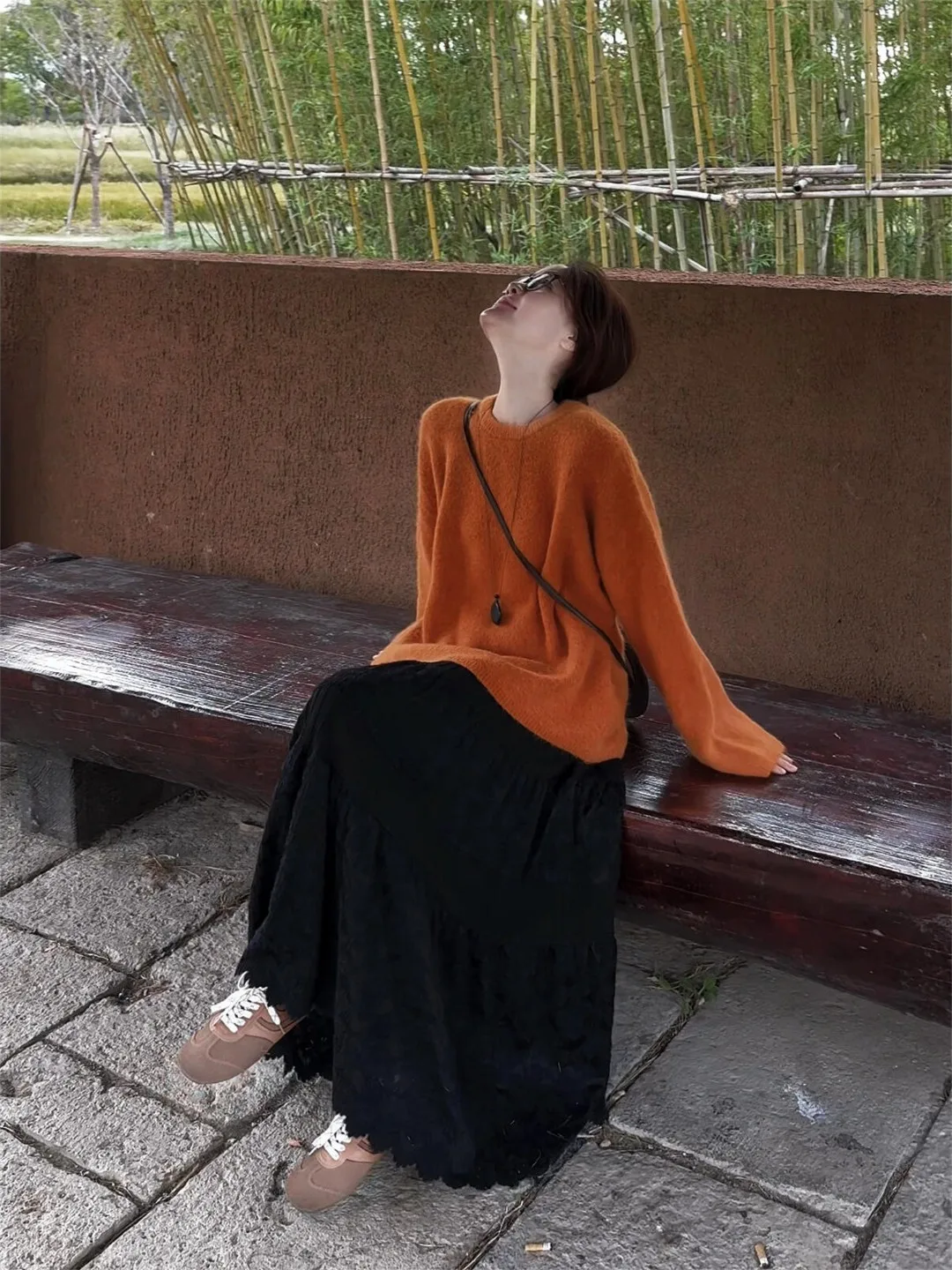 

Женский свободный вязаный свитер с длинным рукавом и круглым вырезом, весна 2026, повседневный, универсальный, комфортный пуловер с круглым вырезом, трикотаж