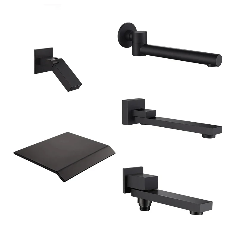 

Полностью медный пистолет, серый вращающийся скрытый настенный излив для душа, фитинги для ванны