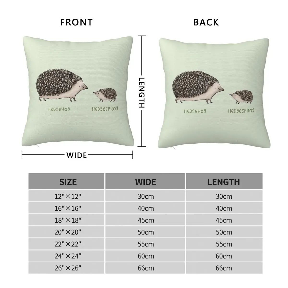 Hedgehog Hedgesprog Square Pillowcase Polyester Linen Velvet Pattern Zip Decor Home Cushion Cover