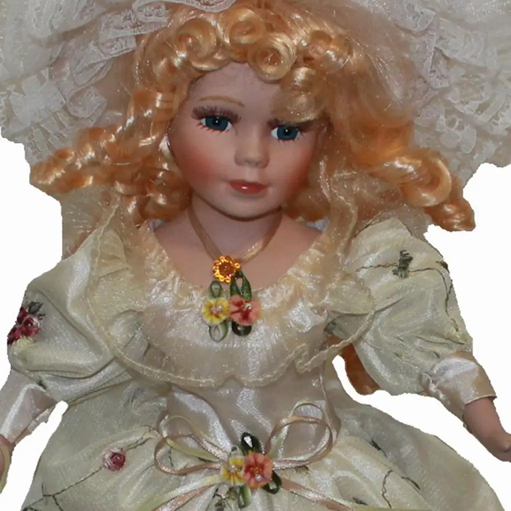 

Victorian Girl Porcelain Doll 40cm Elegant Collectible Figurine Classic Home Decor for Kids Birthday Present