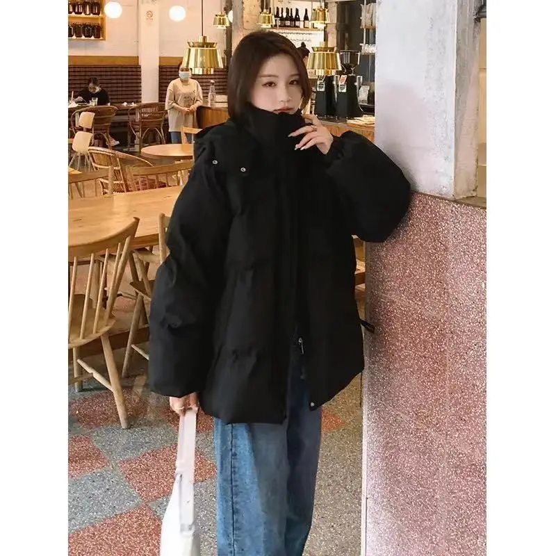 Hooded Down Cotton Jackets Coats Tops Loose Winter Snow Wear Warm  Casual New Casaco Elegant  Women