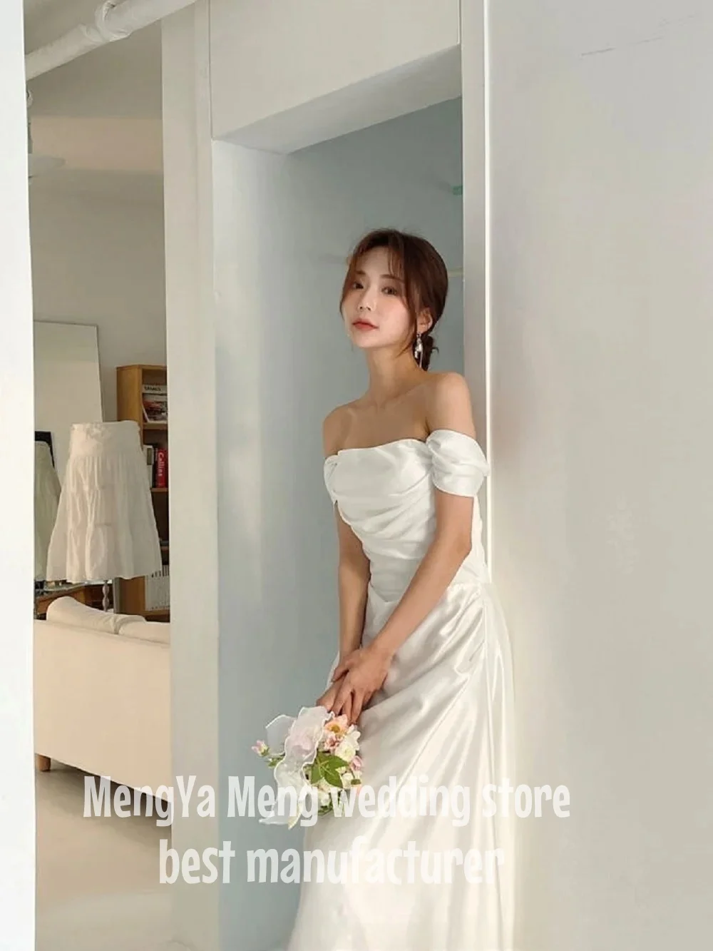 

ZHUISHU простое вечернее платье с корсетом, свадебное платье с открытыми плечами по индивидуальному заказу, элегантное платье для выпускного вечера без рукавов для фотосессии