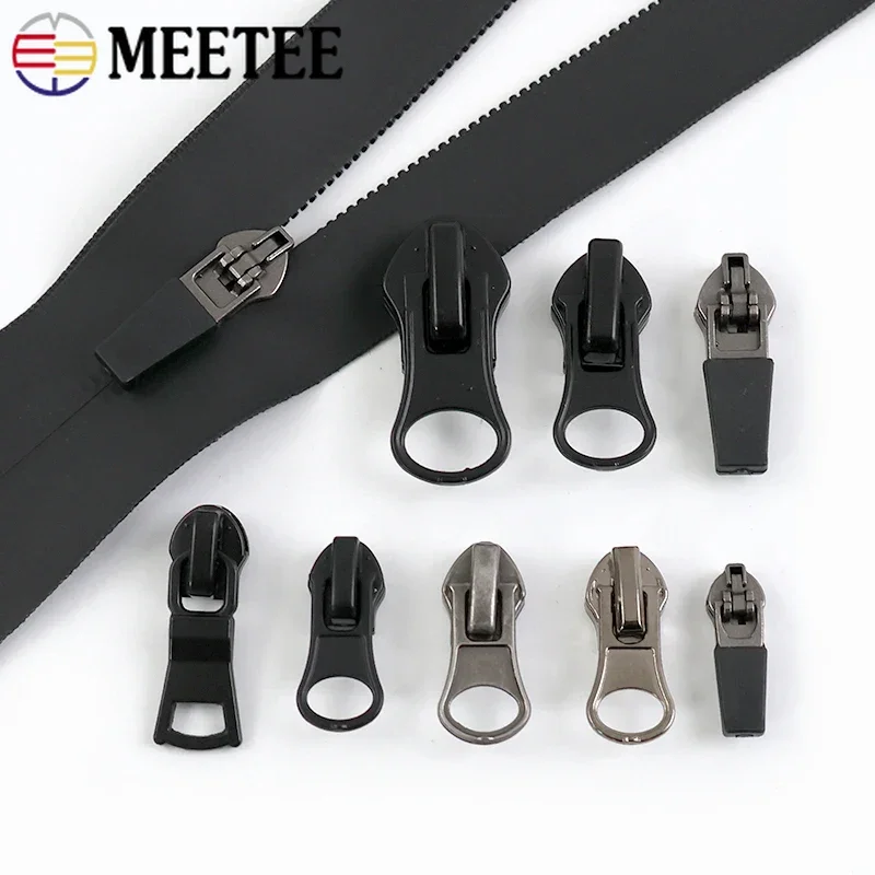 

10Pcs Meetee 3#5#8#10# Nylon Reverse Zips Pull Sewing Bag Jacket Waterproof Zipper Head Clothes Invisible Zip Slider Accessories