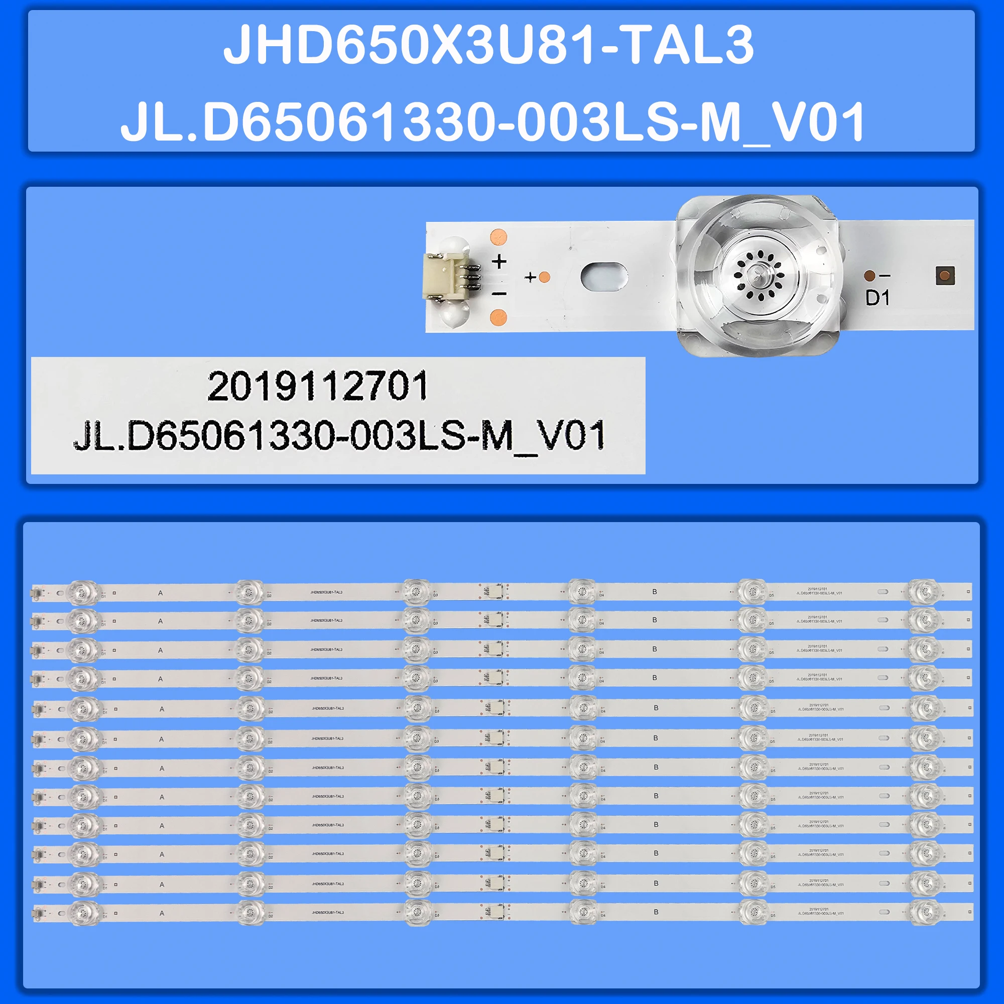LED Backlight Strio JL.D65061330-003LS-M_V01 For 65inch TV HISENSE 65S8 65U7GGQV 65U7GEVS 65U8GQ JHD650X3U81-TAL3