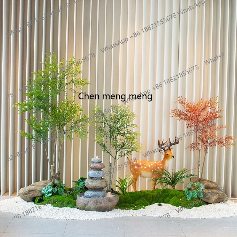 

Simulation Nantian Bamboo Potted Landscape Green Plant Decoration Bonsai Indoor, Window Floor-to-ceiling Landscape Layout